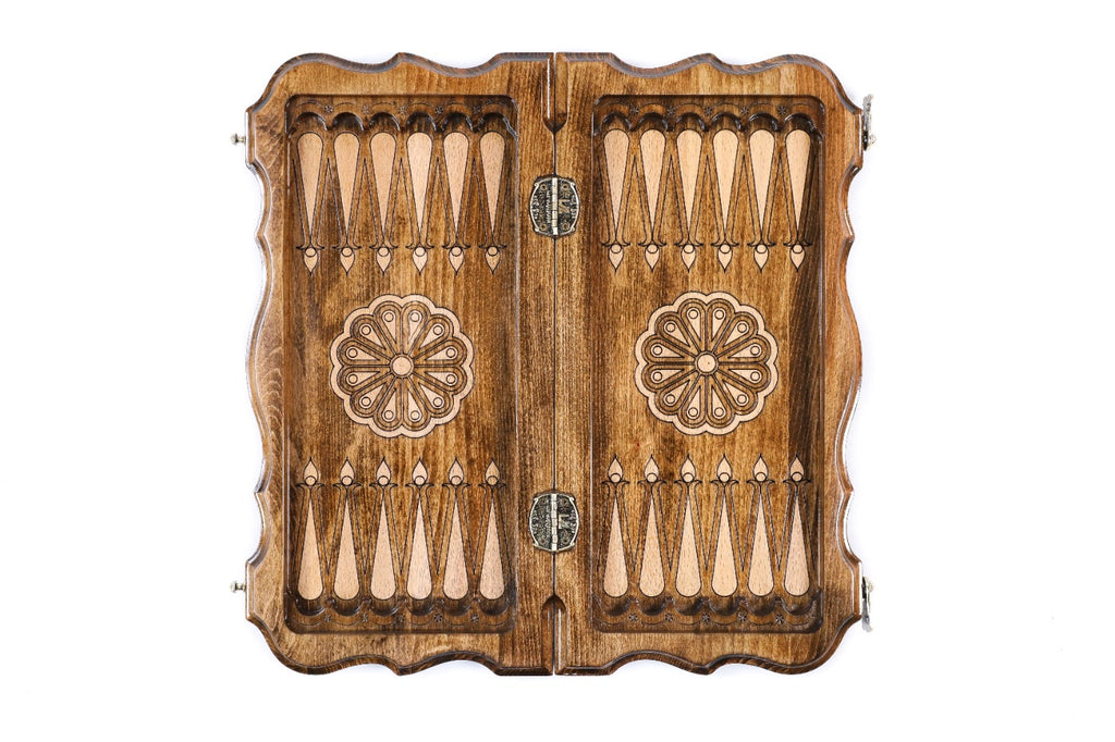 Armenian Ornaments Carved Chess Set & Backgammon Board 15.7" | 40 cm