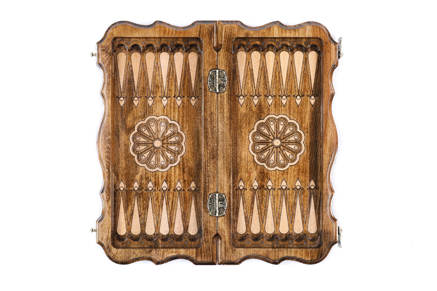 Armenian Ornaments Carved Chess Set & Backgammon Board 15.7" | 40 cm