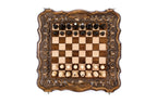 Armenian Ornaments Carved chess and backgammon set - close-up of the playing squares