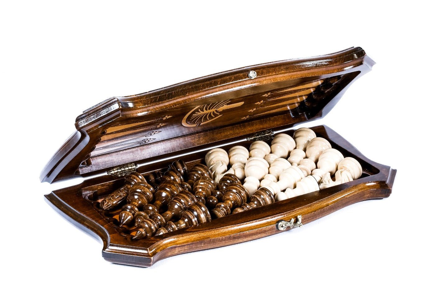 Wooden Chess Set & Backgammon Dubai 40 cm | 15.7" - Unumperfectus