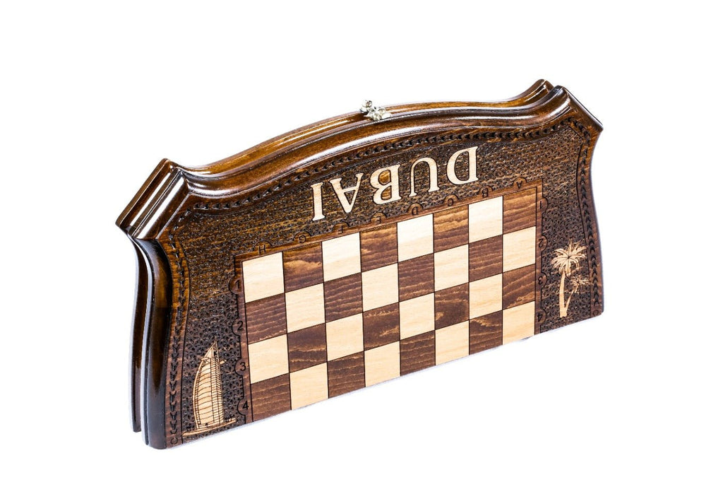 Wooden Chess Set & Backgammon Dubai 40 cm | 15.7" - Unumperfectus