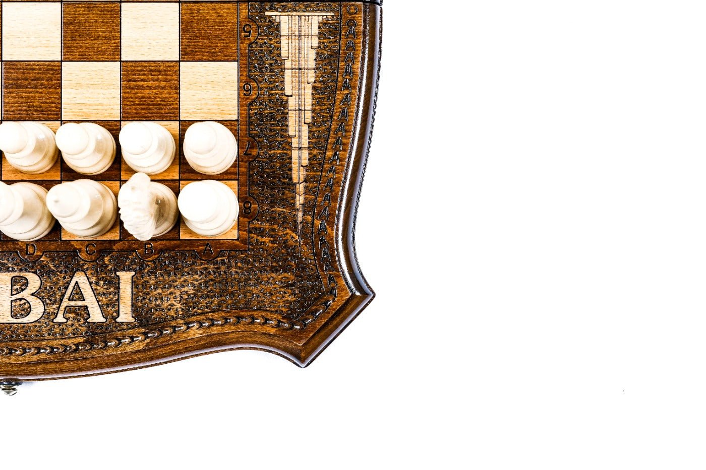 Wooden Chess Set & Backgammon Dubai 40 cm | 15.7" - Unumperfectus