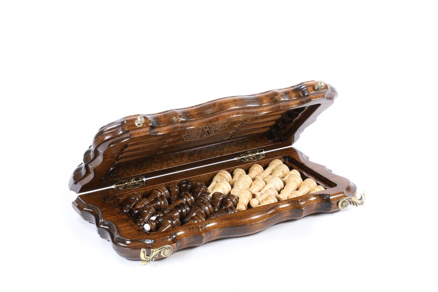 Carved Classic Chess Set & Backgammon Board 11.8" | 30 cm - Unumperfectus