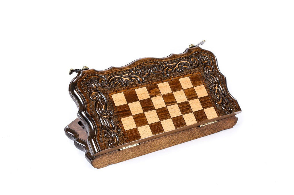 Carved Classic Chess Set & Backgammon Board 11.8" | 30 cm - Unumperfectus