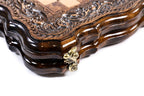 Carved Classic chess and backgammon set - board surface detail