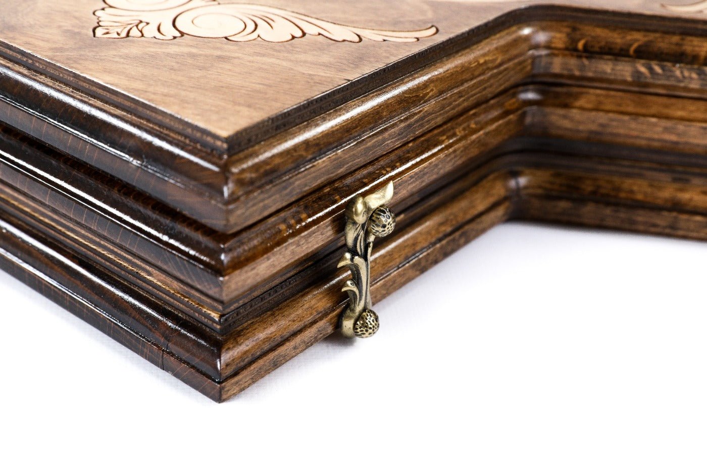 Wooden Ornamental Backgammon Board for Three Players 11.8" | 30 cm - Unumperfectus