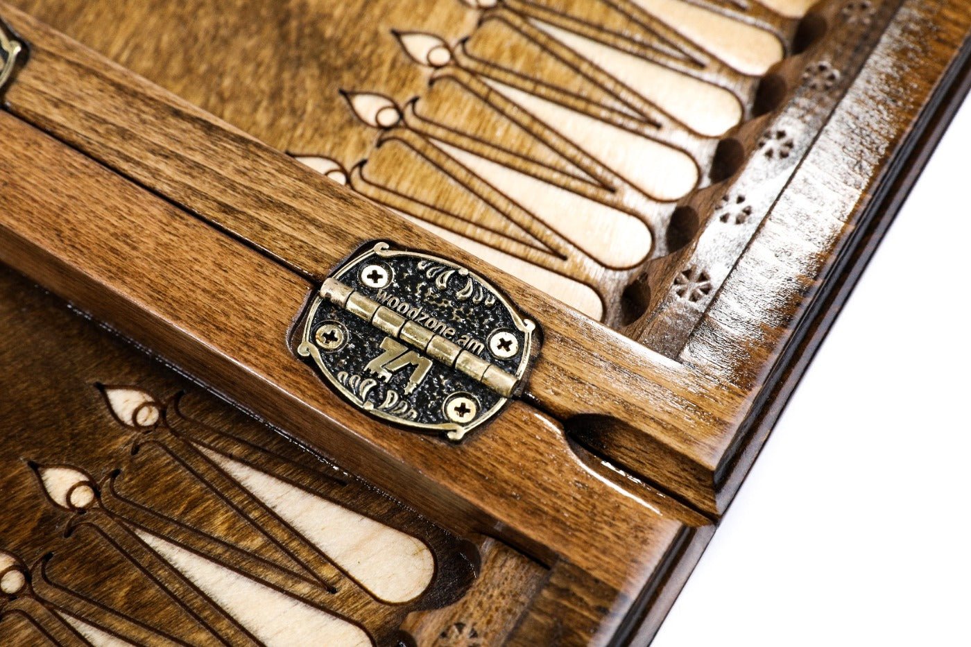 Wooden Ornamental Backgammon Board for Three Players 11.8" | 30 cm - Unumperfectus