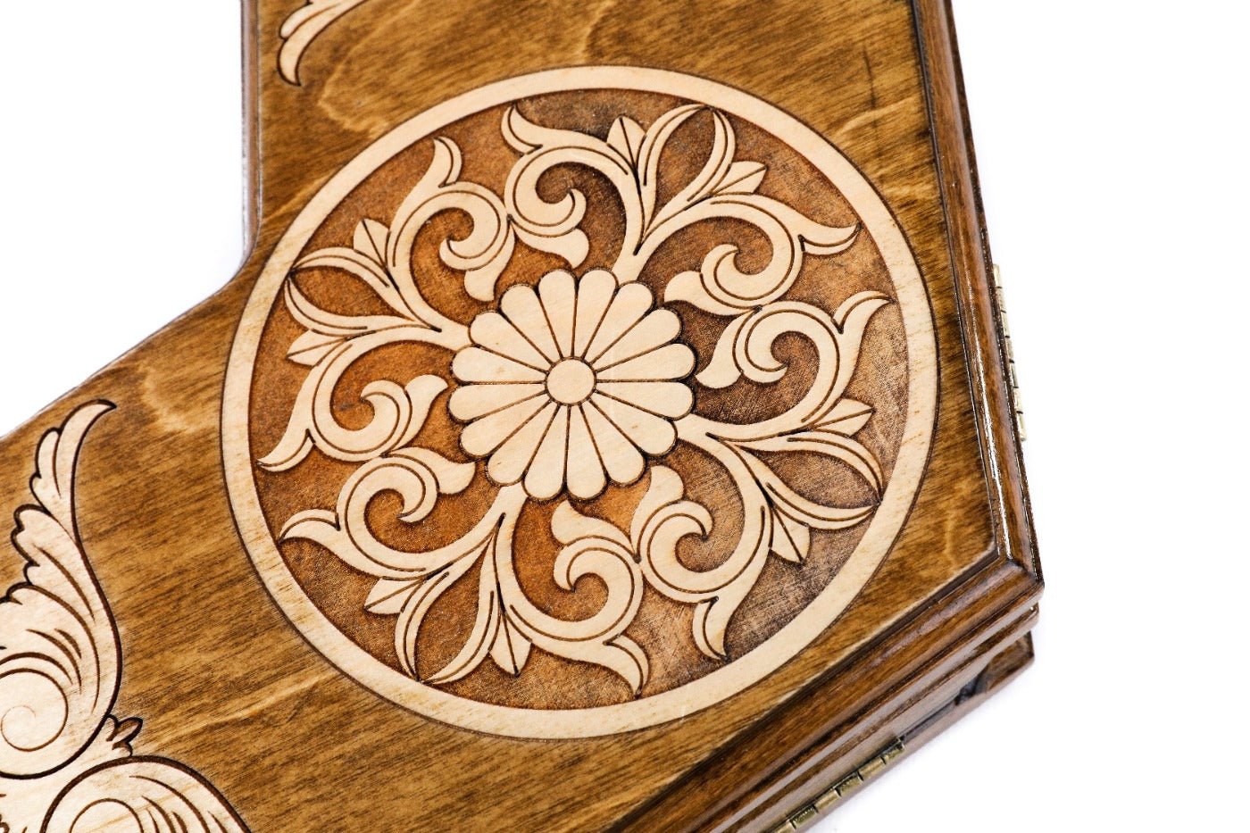 Wooden Ornamental Backgammon Board for Three Players 11.8" | 30 cm - Unumperfectus