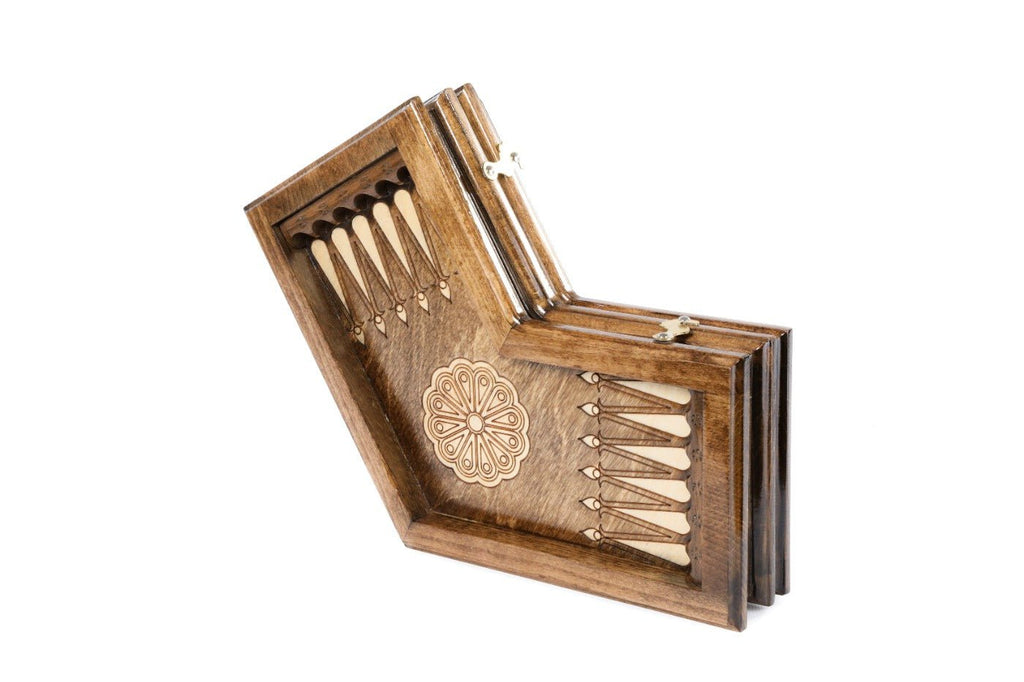 Wooden Backgammon Board for Three Players with Armenian Churches 11.8" | 30 cm - Unumperfectus