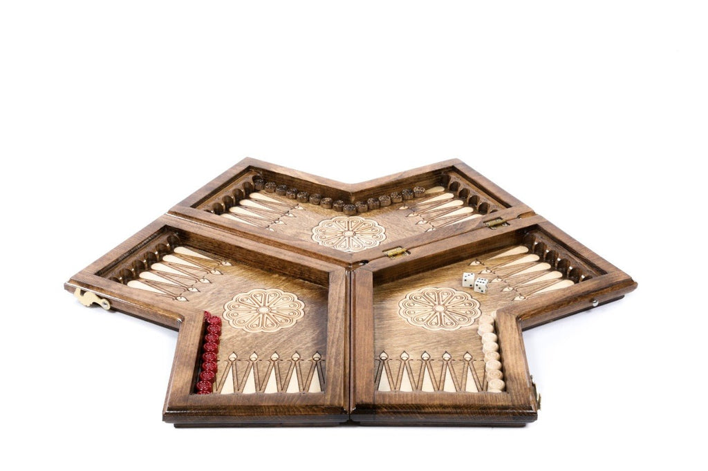 Wooden Backgammon Board for Three Players with Armenian Churches 11.8" | 30 cm - Unumperfectus