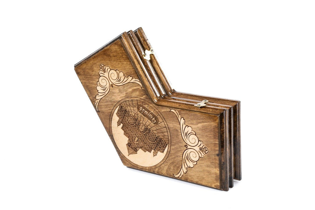 Wooden Backgammon Board for Three Players with Armenian Churches 11.8" | 30 cm - Unumperfectus
