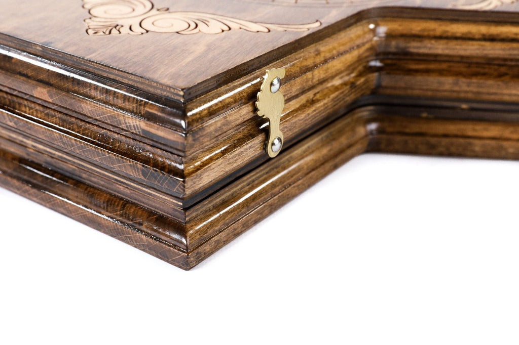 Wooden Backgammon Board for Three Players with Armenian Churches 11.8" | 30 cm - Unumperfectus