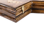 For Three Players Armenian Churches backgammon board - detail of the wood grain and finish
