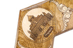 For Three Players Armenian Churches backgammon board - carrying case and accessories