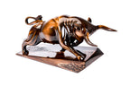 Wooden bull sculpture hand carved from linden wood — detail view