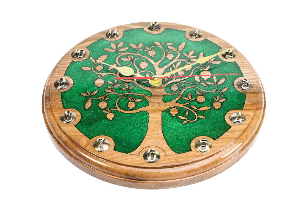 Armenian pomegranate tree wall clock, second view, by Hrachya Ohanyan