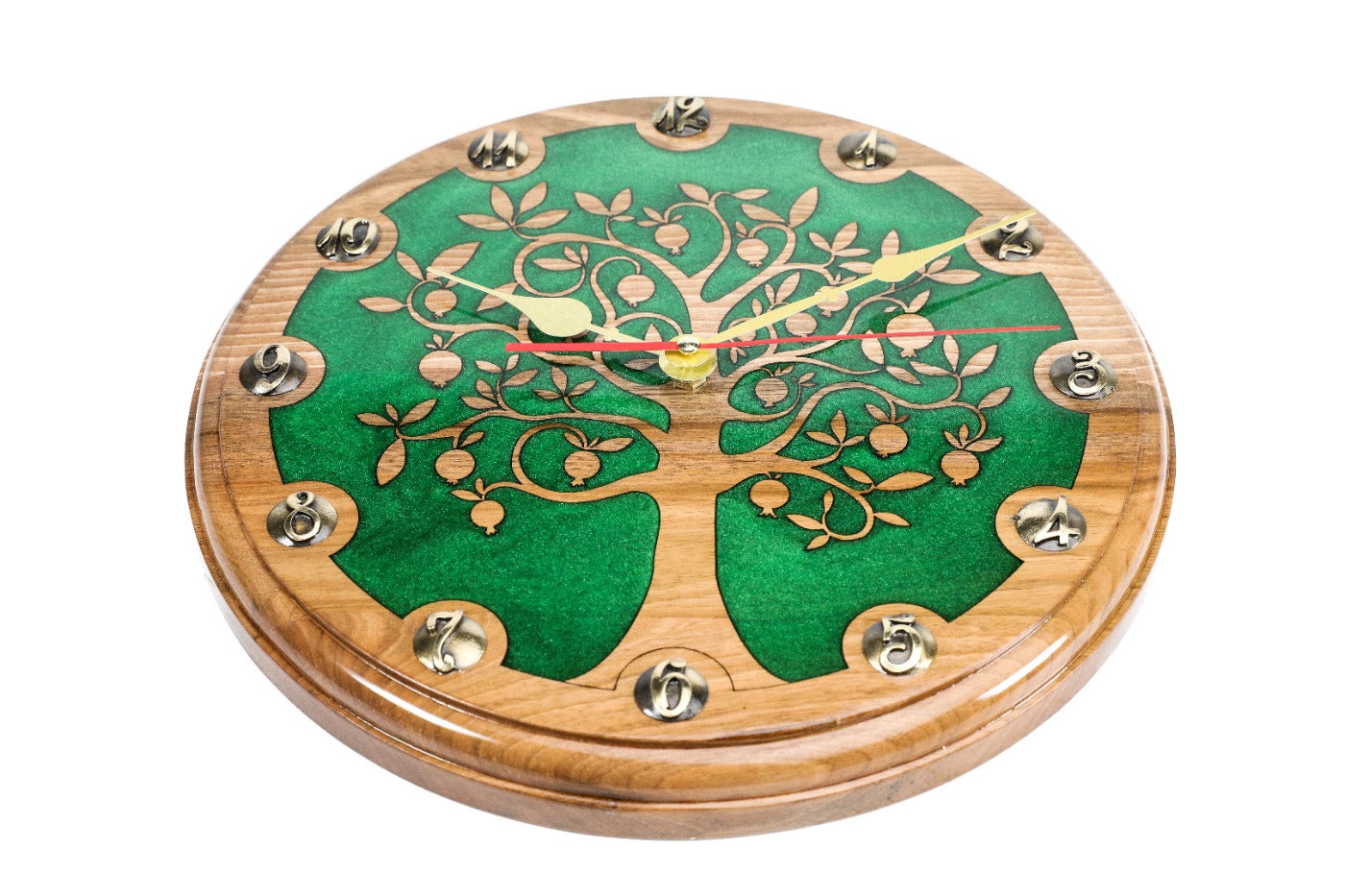 Armenian pomegranate tree wall clock, second view, by Hrachya Ohanyan