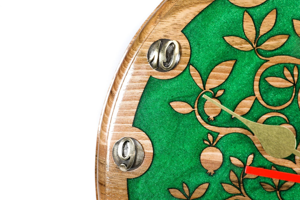 Armenian pomegranate tree wall clock, view 7, by Hrachya Ohanyan