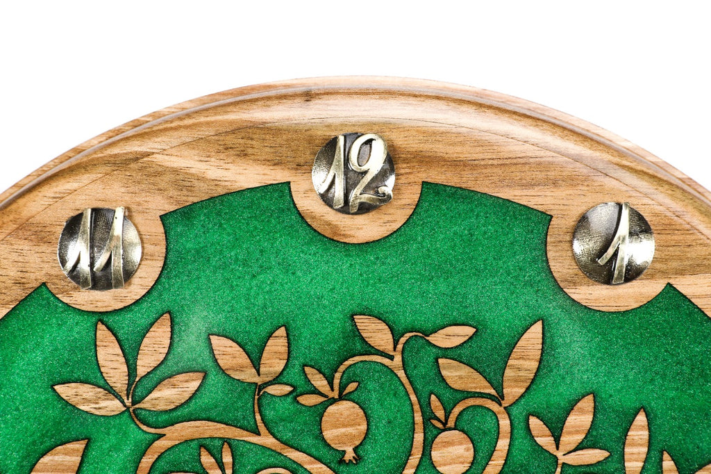 Armenian pomegranate tree wall clock, view 4, by Hrachya Ohanyan