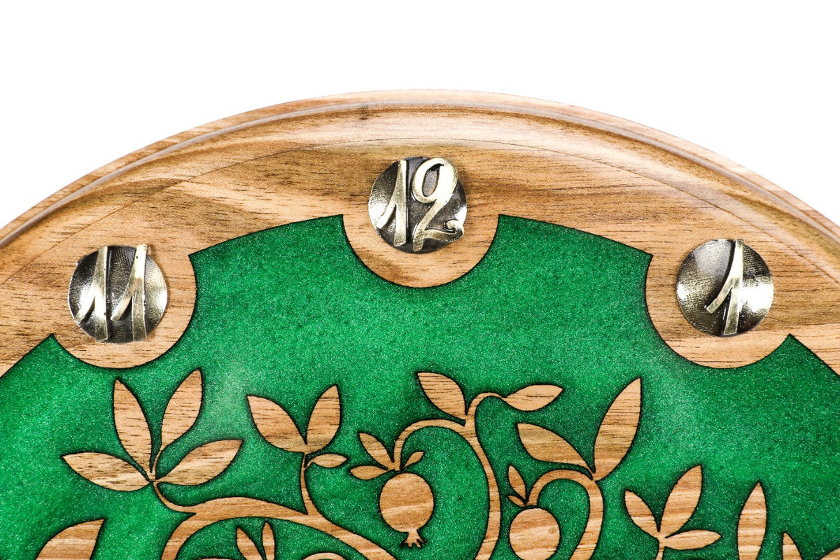 Armenian pomegranate tree wall clock, view 4, by Hrachya Ohanyan