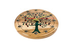 Walnut pomegranate tree wall clock, second view, by Hrachya Ohanyan
