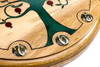 Walnut pomegranate tree wall clock, view 4, by Hrachya Ohanyan