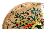 Walnut pomegranate tree wall clock, view 7, by Hrachya Ohanyan