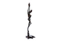 Hand-carved wooden Girl with Flower sculpture, 39.4" / 100 cm, by Hrachya Ohanyan