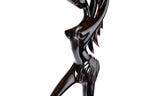 Girl with Flower wooden sculpture, 39.4" / 100 cm — full view