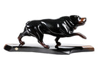 Handmade wooden Rottweiler dog sculpture — carving detail