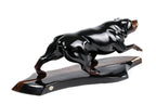 Rottweiler dog sculpture hand carved — front view