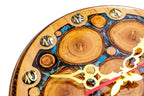 Tree branches and blue epoxy wall clock, view 6, by Hrachya Ohanyan