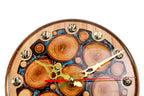 Tree branches and blue epoxy wall clock, view 4, by Hrachya Ohanyan