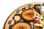Tree branches and blue epoxy wall clock, view 7, by Hrachya Ohanyan