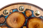 Tree branches and blue epoxy wall clock, view 8, by Hrachya Ohanyan