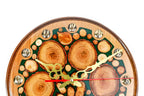 Tree branches and green epoxy wall clock, view 4, by Hrachya Ohanyan