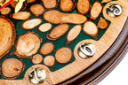 Tree branches and green epoxy wall clock, view 6, by Hrachya Ohanyan