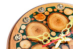 Tree branches and green epoxy wall clock, view 7, by Hrachya Ohanyan