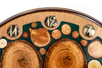 Tree branches and green epoxy wall clock, view 8, by Hrachya Ohanyan
