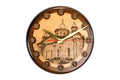 Armenian wall clock with hand-carved Church of the Holy Mother of God, 11.8 inch / 30 cm, by Hrachya Ohanyan