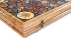 Backgammon Board - Natural Branch & Blue Epoxy Design - Unumperfectus