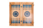 Backgammon Board - Natural Branch & Blue Epoxy Design - Unumperfectus