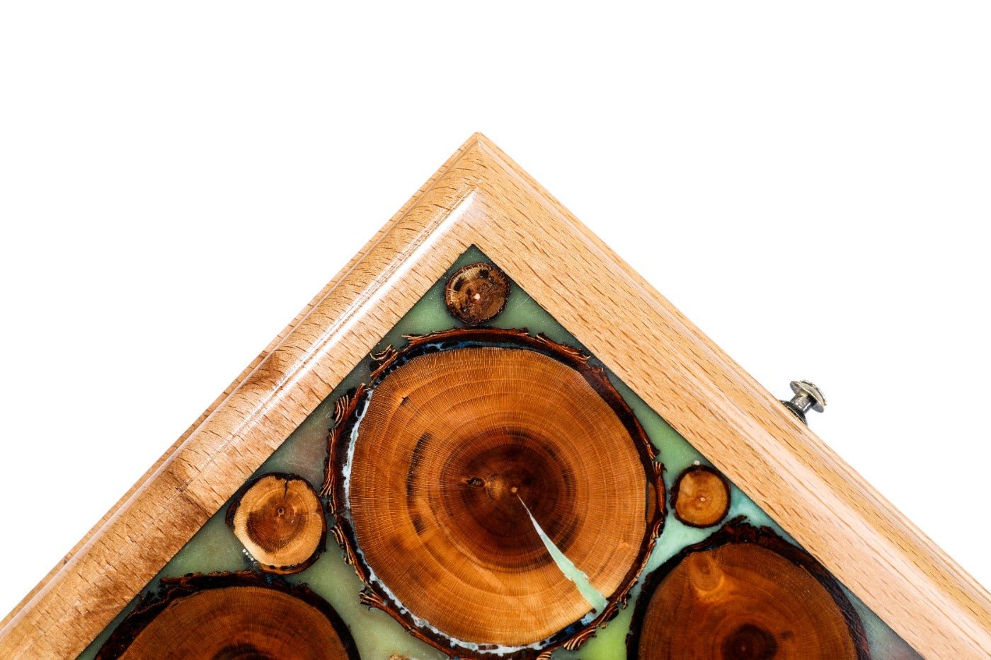 Backgammon Board - Natural Branch & Turquoise Epoxy Design - Unumperfectus