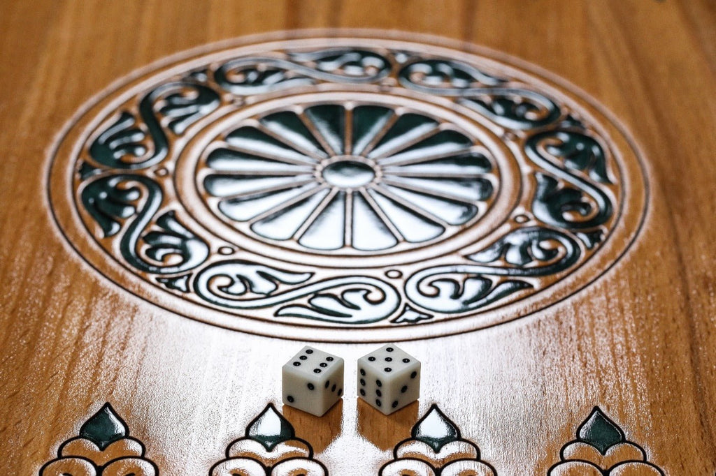 Backgammon Board - Natural Branch & Turquoise Epoxy Design - Unumperfectus