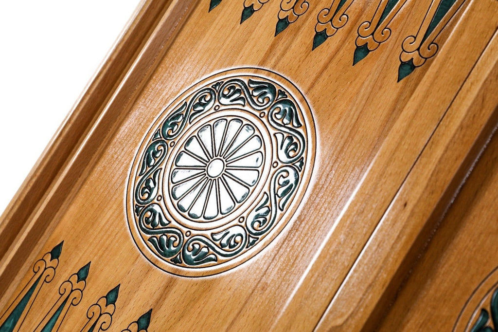 Backgammon Board - Natural Branch & Turquoise Epoxy Design - Unumperfectus