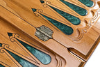 Backgammon Board - Natural Branch & Turquoise Epoxy Design - Unumperfectus