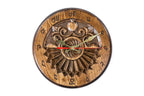 Hand-carved wall clock with Armenian letters, 11.8 inch / 30 cm, by Hrachya Ohanyan