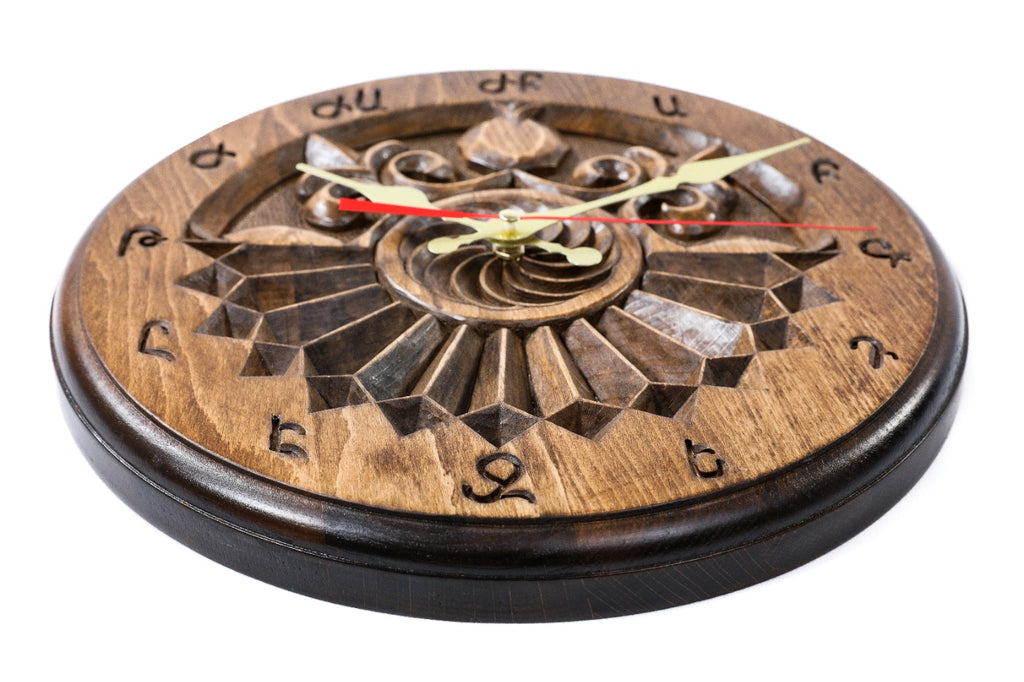 Armenian letters wall clock, second view, by Hrachya Ohanyan