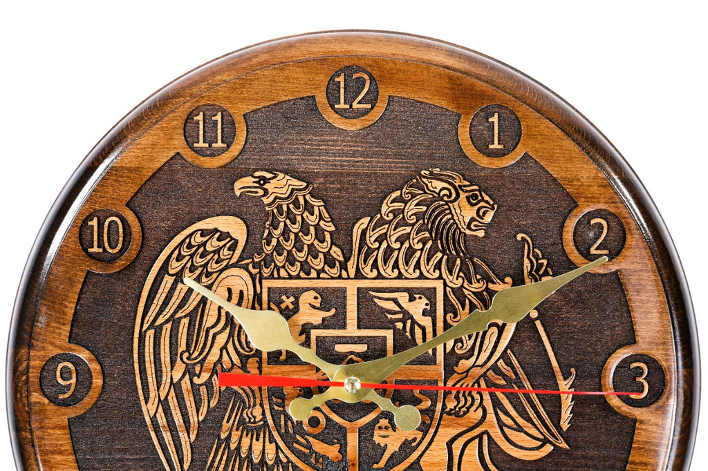 Classic Armenian Coat of Arms wall clock, second view, by Hrachya Ohanyan