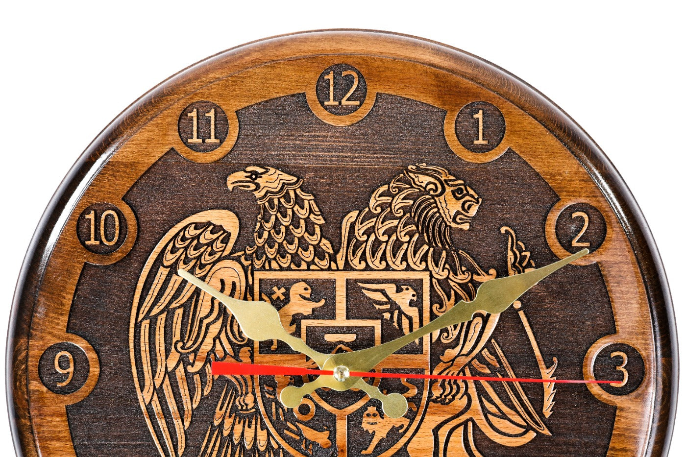 Classic Armenian Coat of Arms wall clock, second view, by Hrachya Ohanyan